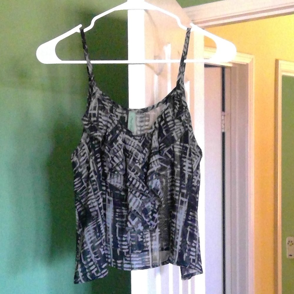 Sheer Top With Ruffle